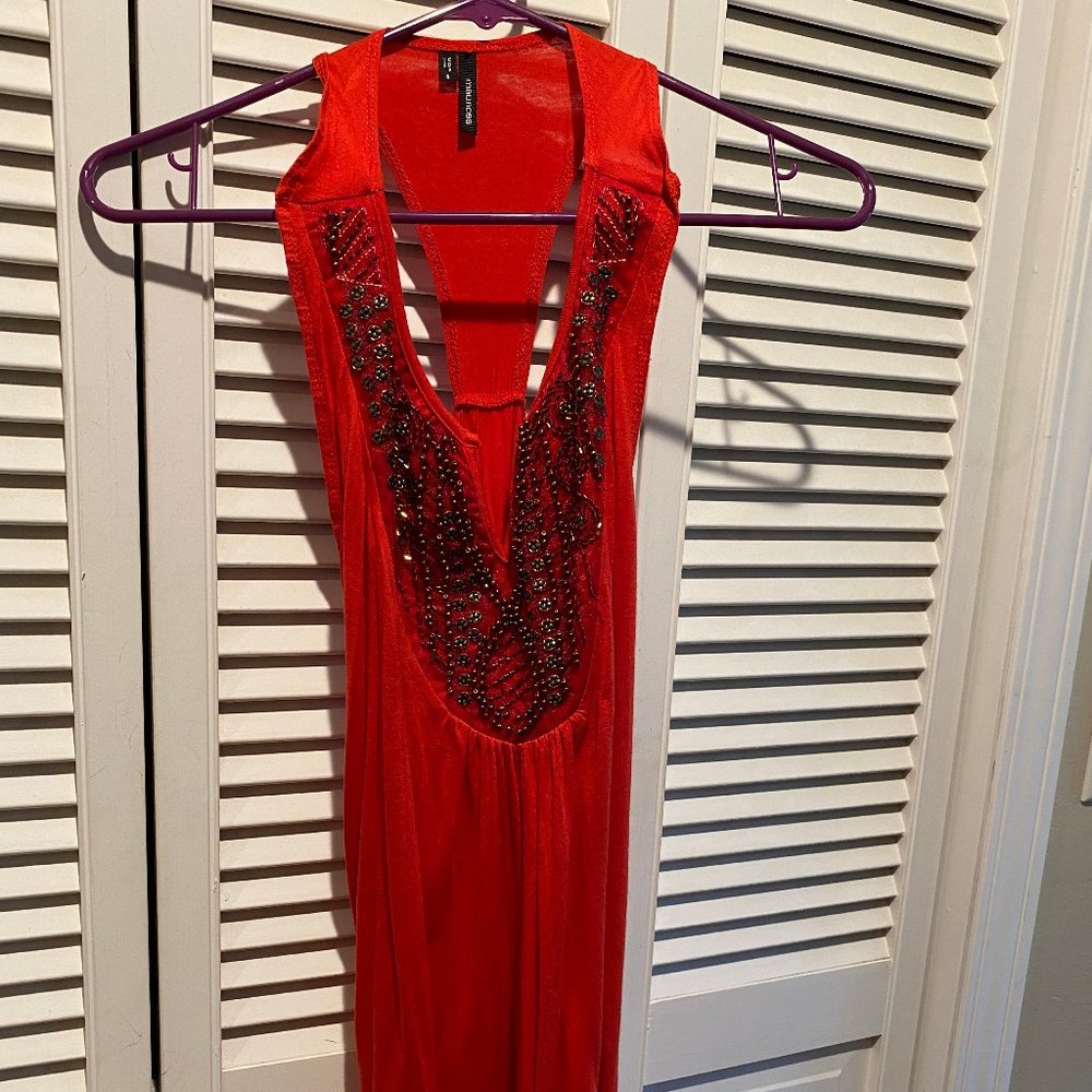 Maurices red sparkly beaded tank top